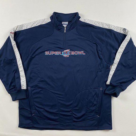 NWOT Reebok Super Bowl XLII 1/4 Zip Pullover Sweater Jacket NY Giants Men's 2XL - Picture 1 of 12